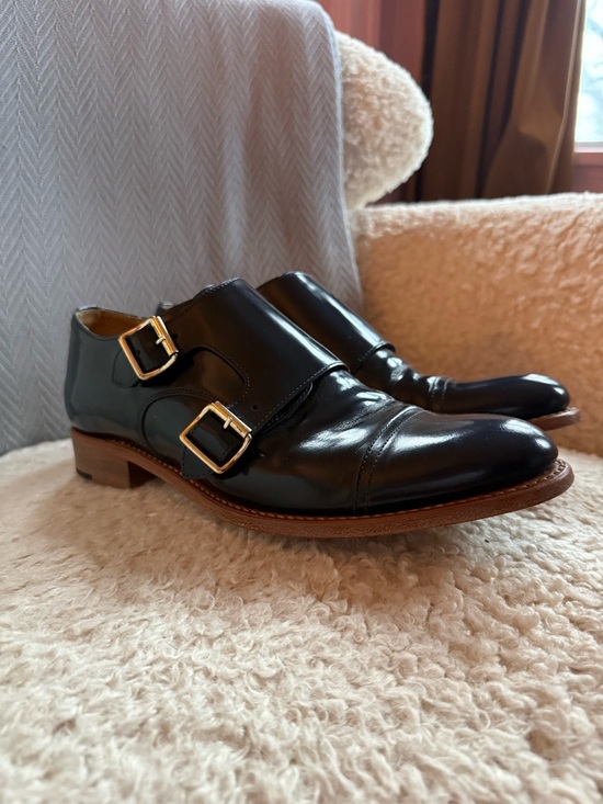 The Office Of Angela Scott Shoes - The Office of Angela Scott Women’s Leather Double Monk Strap Flats in Ocean